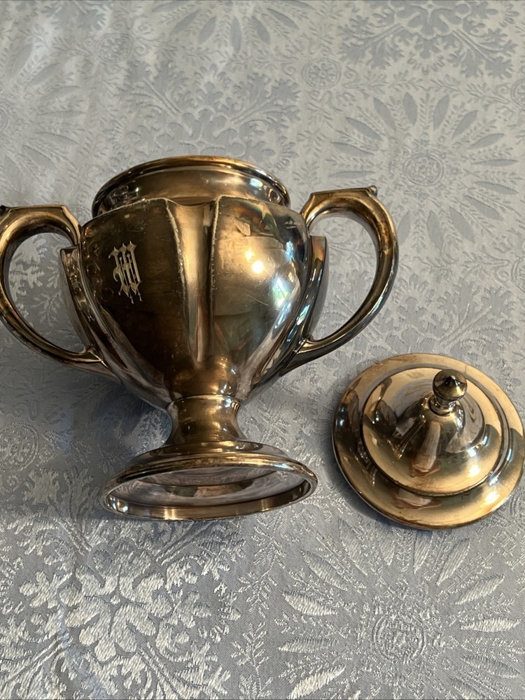 Antique Silver Plate Tea Set / Service By Wallace Bros Silver Co, Monogrammed