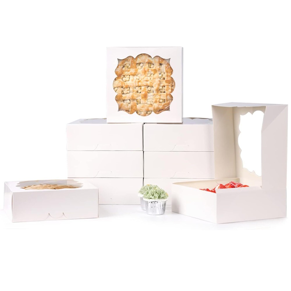 20 Pack Pie Boxes Cake Bakery with Window Pastry for White