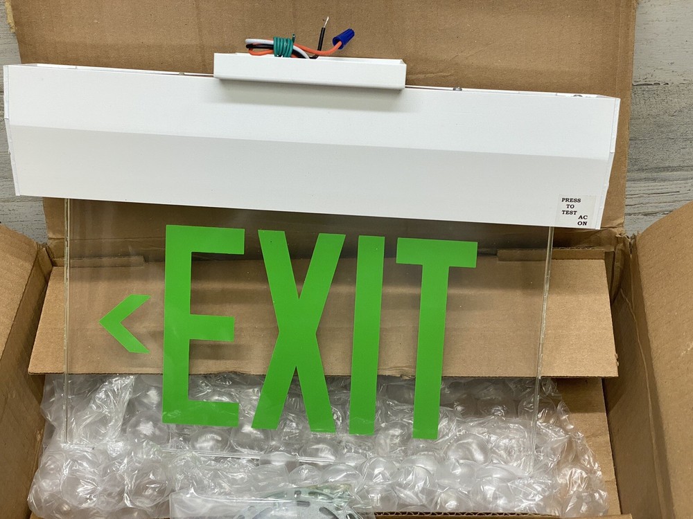 Cooper Lighting Clear Exit Sign White Mount New With Light Defects