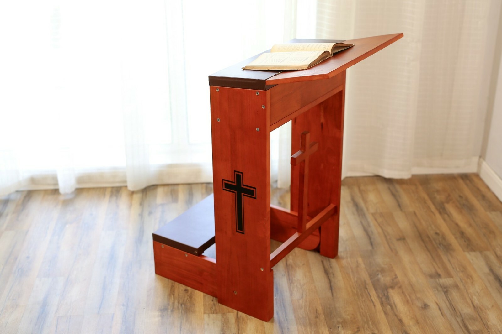 prayer bench stool table chair Padded Kneeler Shelf folding wooden church new