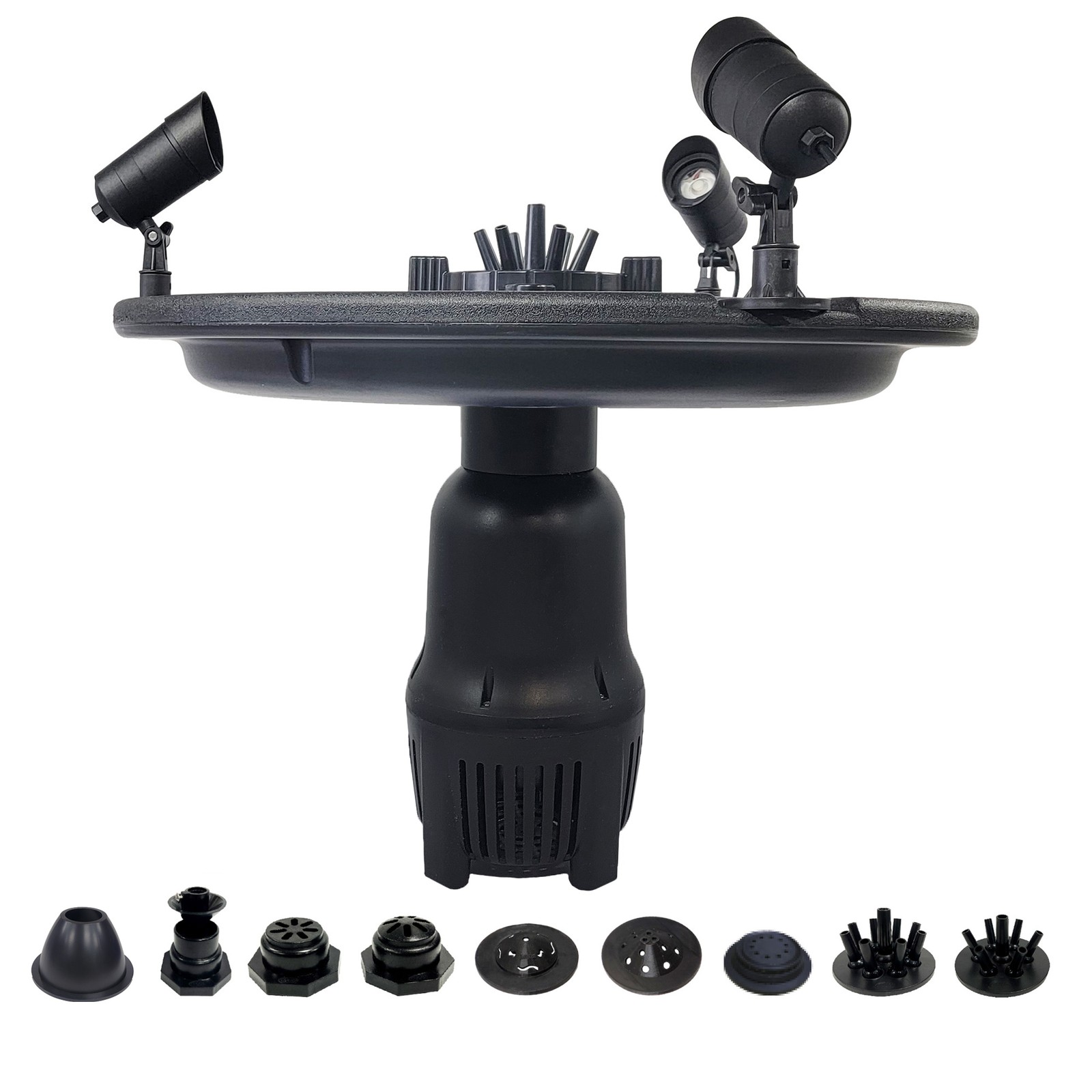 Floating Fountain, 1 HP, 100' Cord, 15,000 GPH, 13 Patterns, Color LED Lights