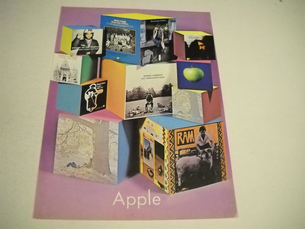 APPLE Records HARRISON Starr LENNON McCartney 2-sided 1971 RW Promo Display Ad