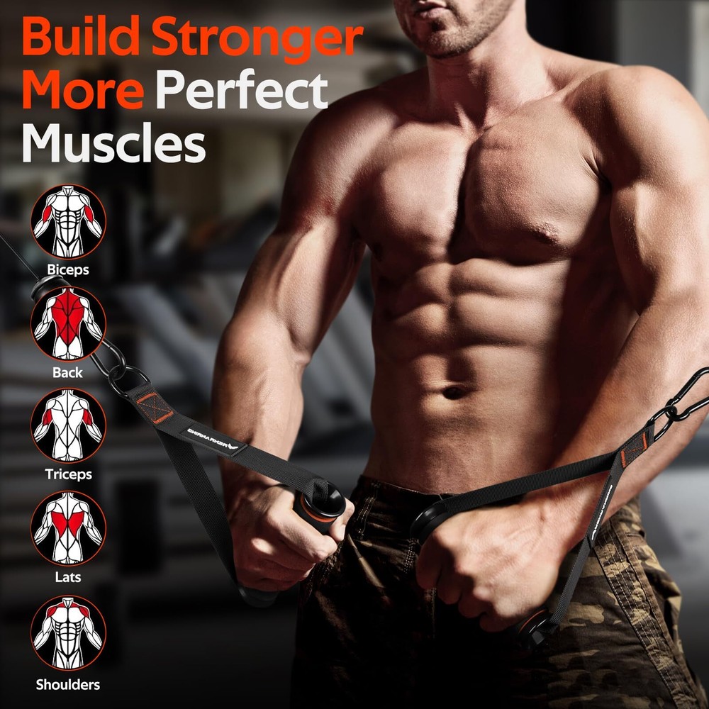 Gym Exercise Handles, Replacement Handle Attachments for Cable Machine Pulleys