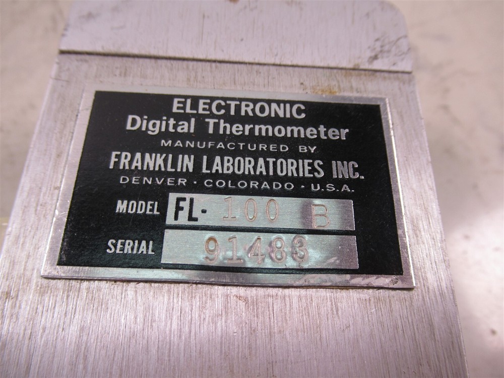 Franklin Laboratories Electronic Digital Thermometer FL-100 B Vintage Lab Unit