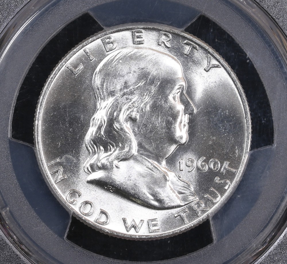 1960 D Half Dollars Franklin PCGS MS-65 FBL
