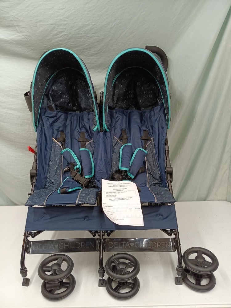 Delta Children LX Side by Side Stroller with Recline, Storage & Compact Fold