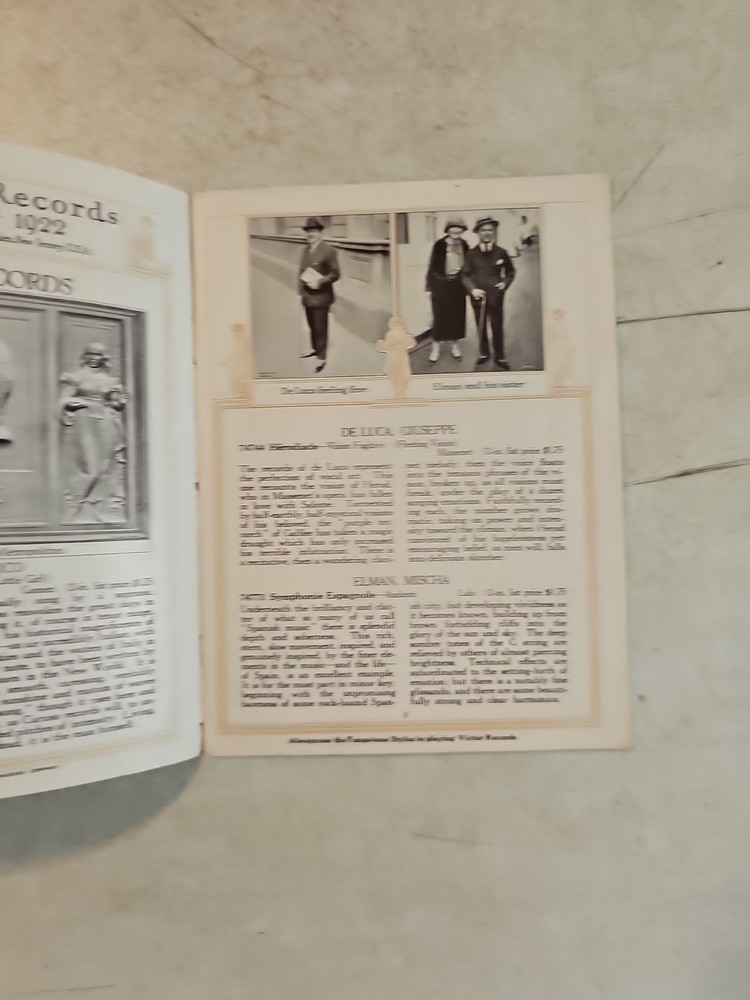 Original Victor Phonograph Record Catalog - October, 1922