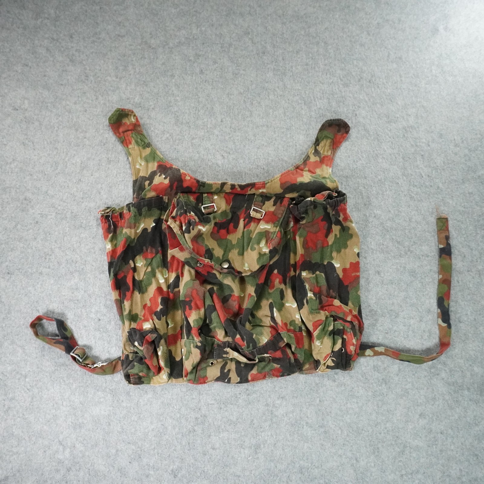 Swiss Army M70 Alpenflage Combat Pack Backpack Coat Jacket Attachment Distressed