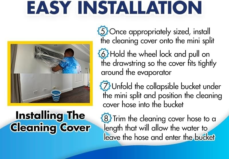 High-Density Mini Split Cleaning Cover - Prevent Overspray & Clean Effortlessly