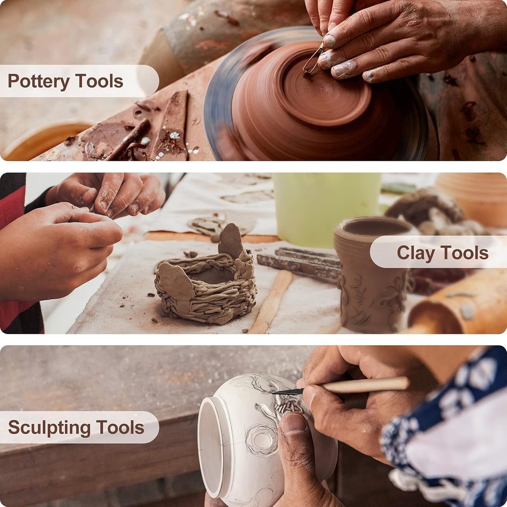 12PCS Pottery Clay Sculpting Tool Set