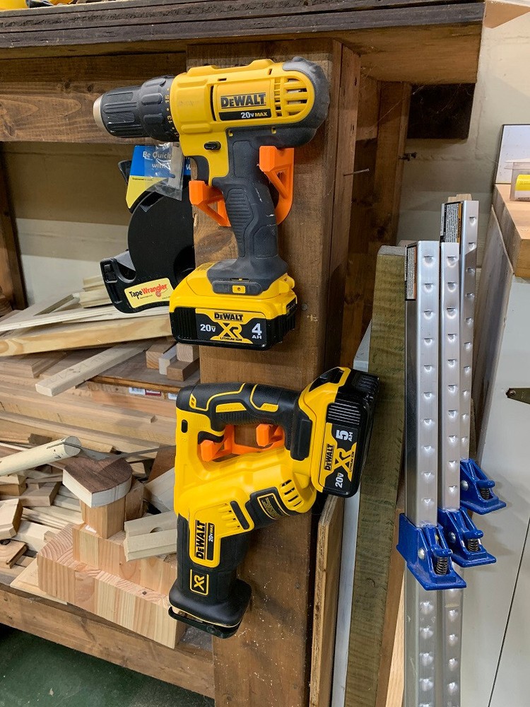 Wall Mount Holder Compatible with DeWALT 20v Cordless Tools RED