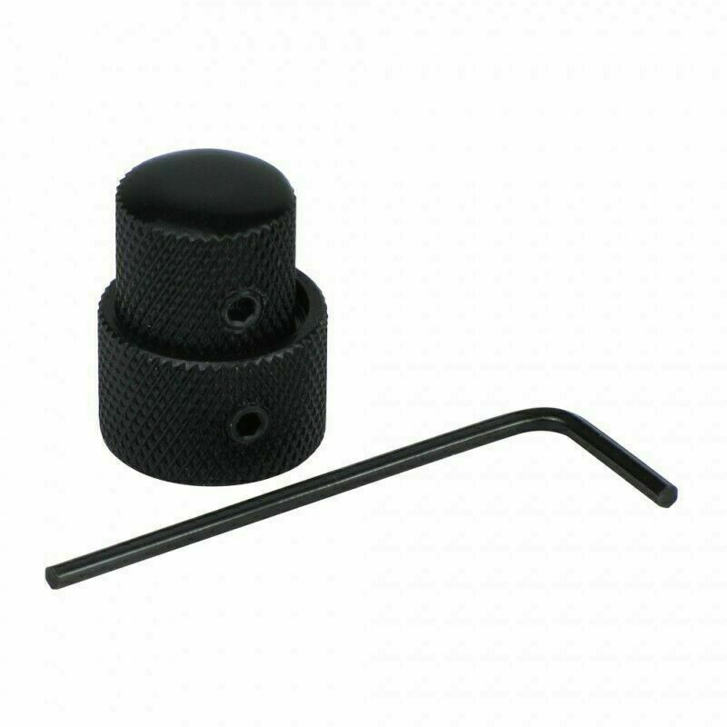 Black Stacked Dual Control Audio Knob Concentric