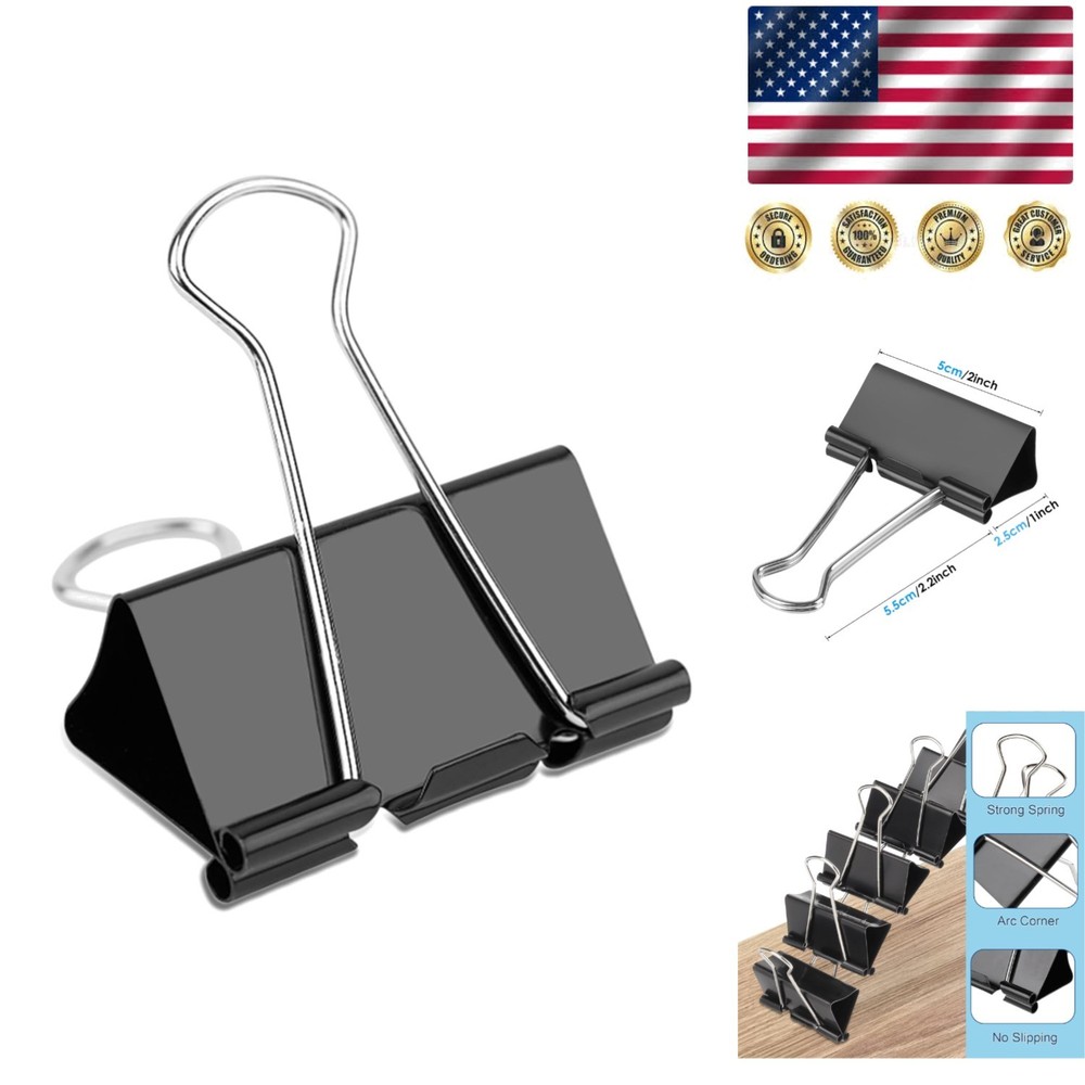 Versatile 2 Inch Extra Large Binder Clips - 10 Pcs for Secure Document Handling