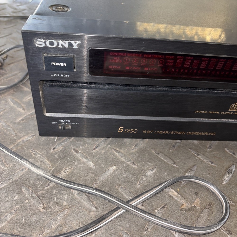 Sony CDP-C705 5 Disk Compact CD Player Optical & Stereo Out