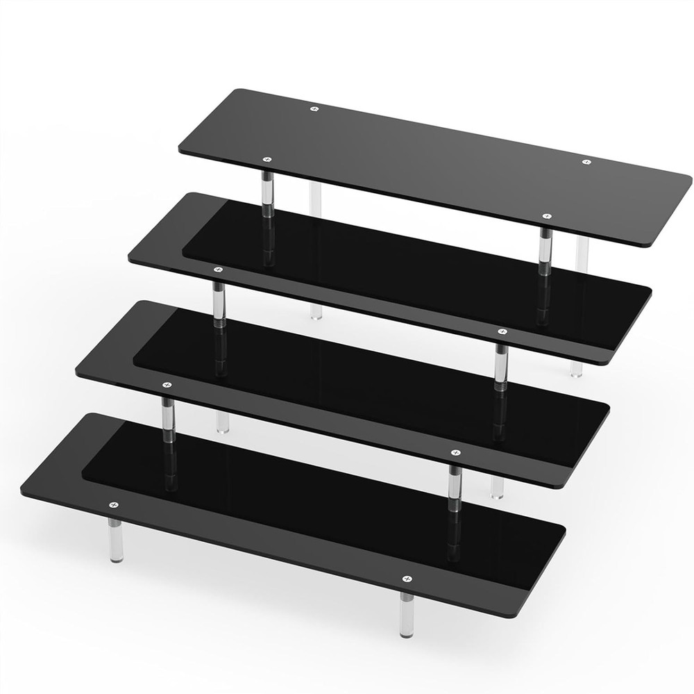 Acrylic Riser Display Stand, Black 4 Tier Cupcake Stand Risers