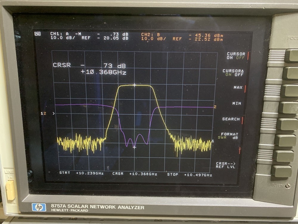 RF MICROWAVE FILTER 10.368 Ghz Bw 30 Mhz TUNABLE TESTATO