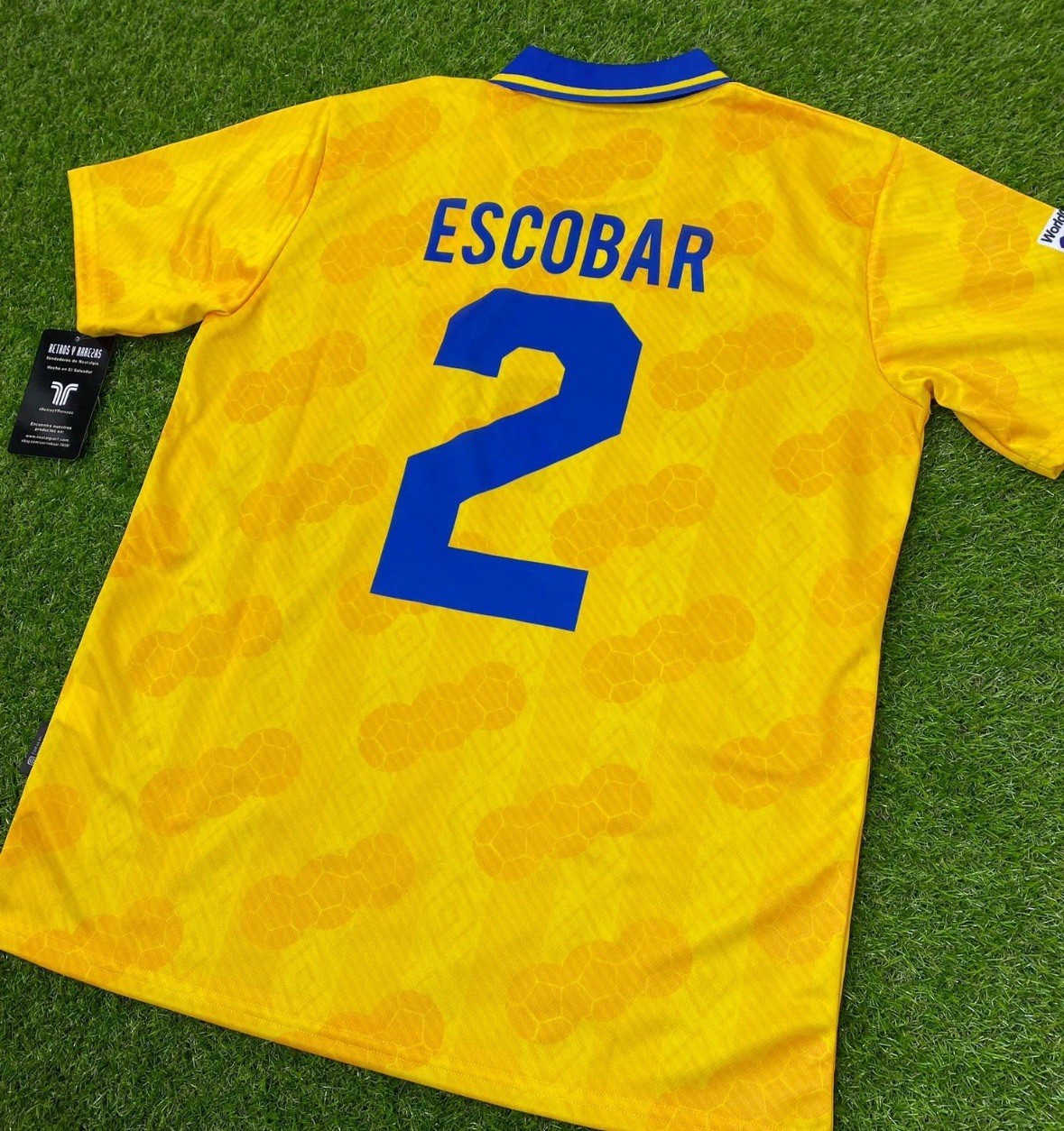 Colombia Camisa Amarilla de Futbol Retro, 1994 Limited Edition Size L