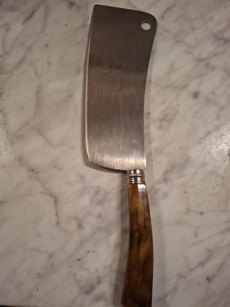 Butterscotch Rootbeer Marble Bakelite Handle Meat Cleaver Vintage