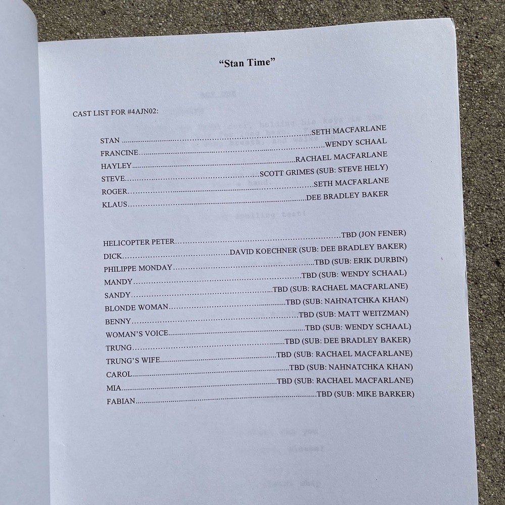 American Dad Scott Grimes Steve Smith 2007 Production Used Table Draft Script