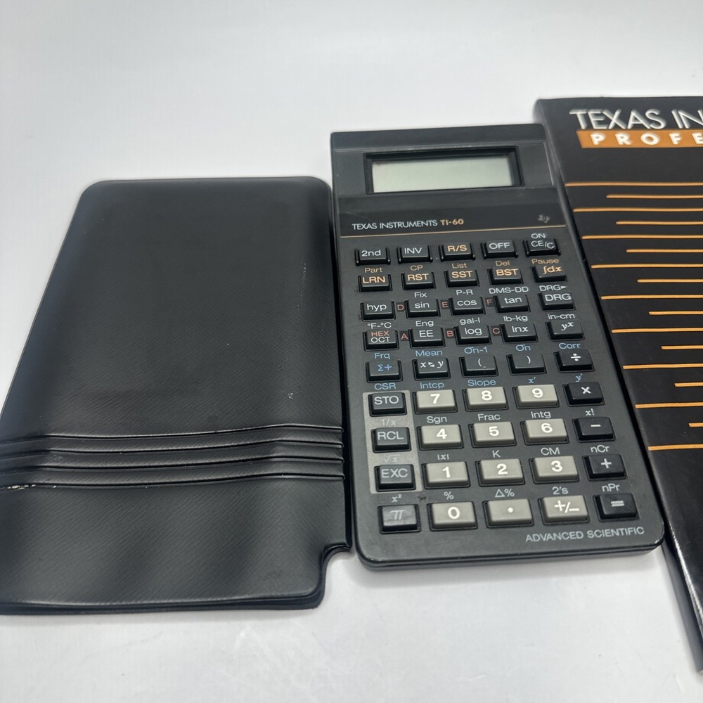 Texas Instruments TI-60 Sci/Prog Calculator Made in ITALY W/ Battery, Case
