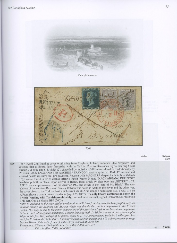 Turkey Foreign Post Offices in the Levant Specialized Auction Catalog Corinphila