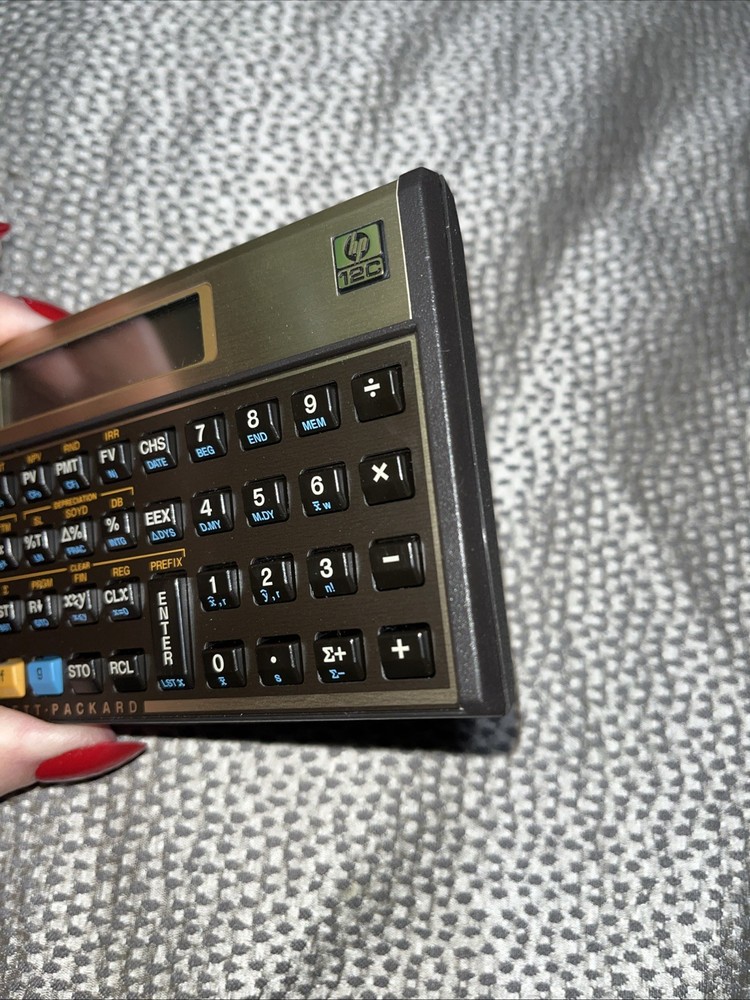 Clean Vintage Hewlett Packard HP-12C Programmable Financial Calculator Case