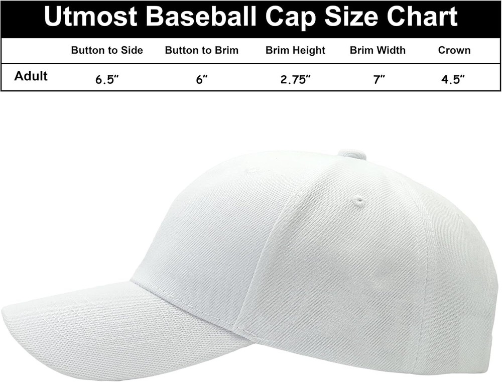 Utmost Structured Baseball Cap with Adjustable Closure - 1pc White