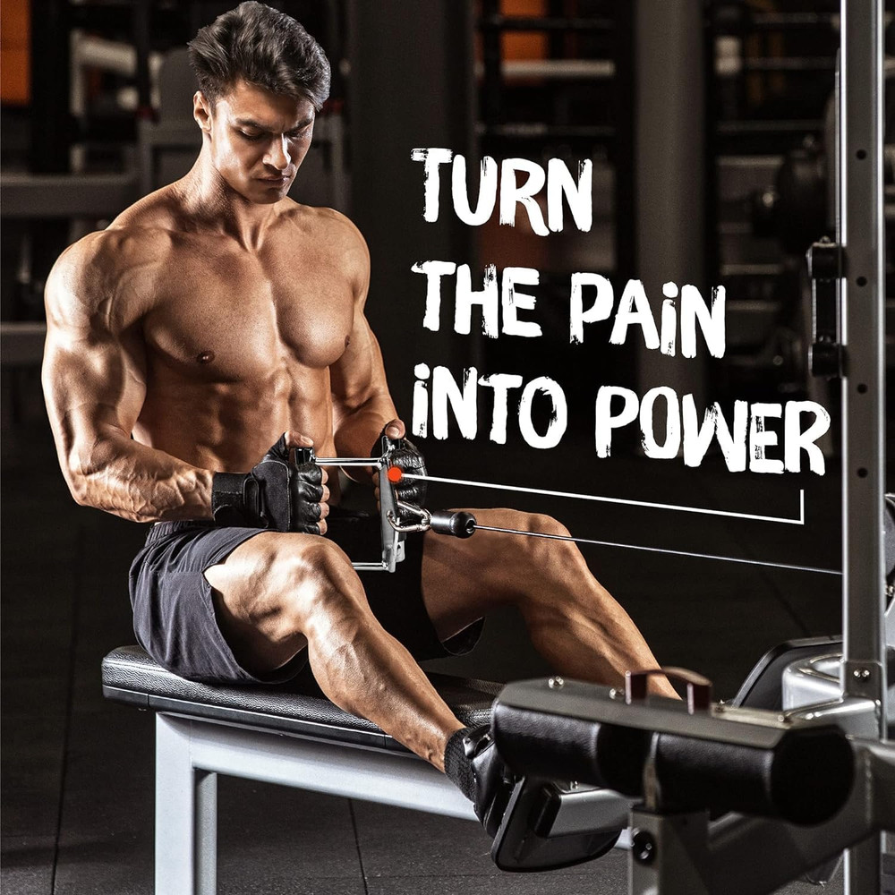 Rubber Rotating Double D Row Handle Cable Attachment for Weight Work...