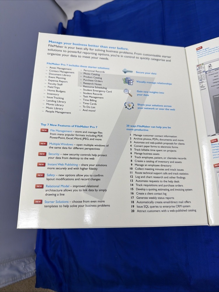 FileMaker Pro 7 Software for Mac CD-ROM Complete with Box & Manuals