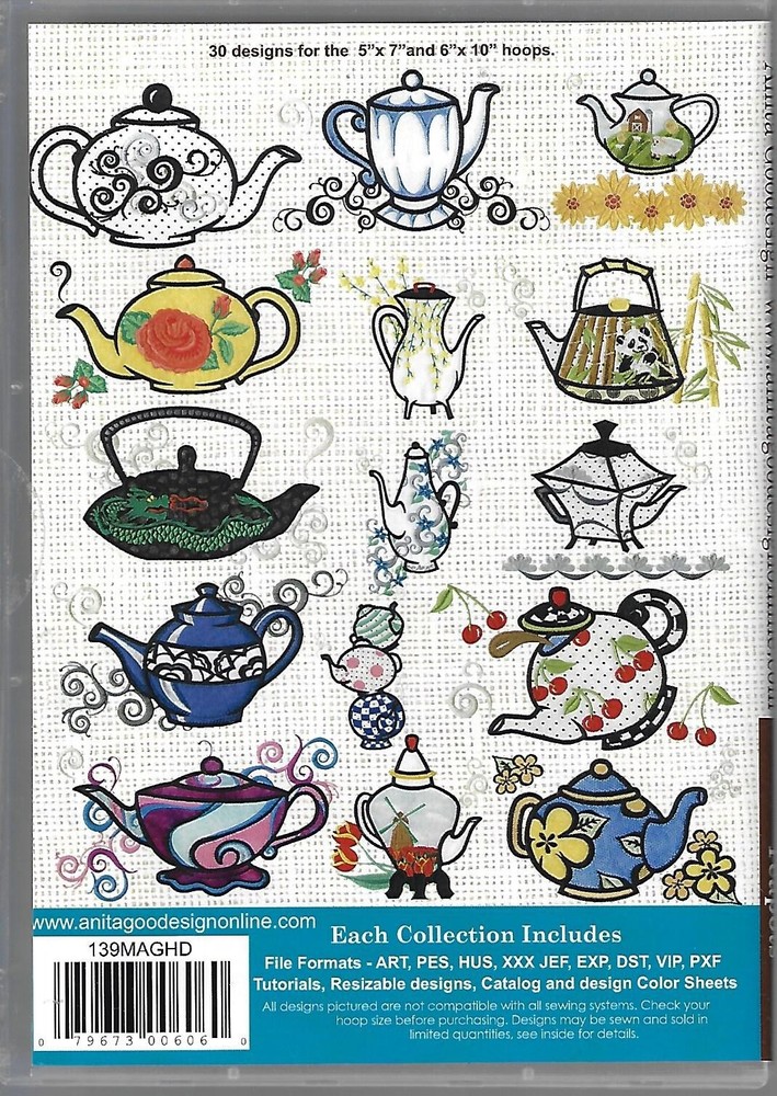 Anita Goodesign Mini Collection - Teapots (CD-ROM)