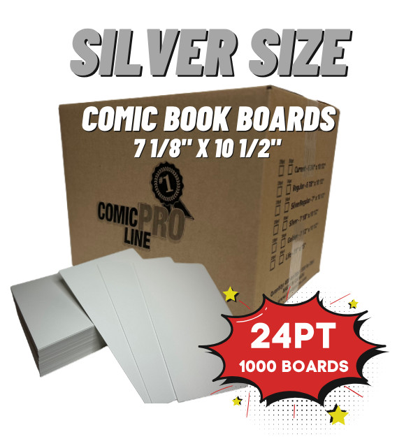 100 Count Pre-Bagged Comic Boards – Silver Age Size | Comic ProLine