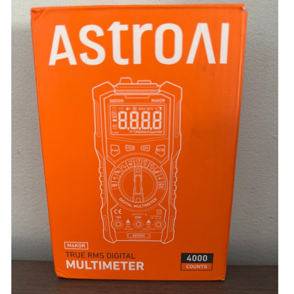 AstroAI TRMS 4000 Count Digital Multimeter Auto Range Volt Ohm NCV Tester