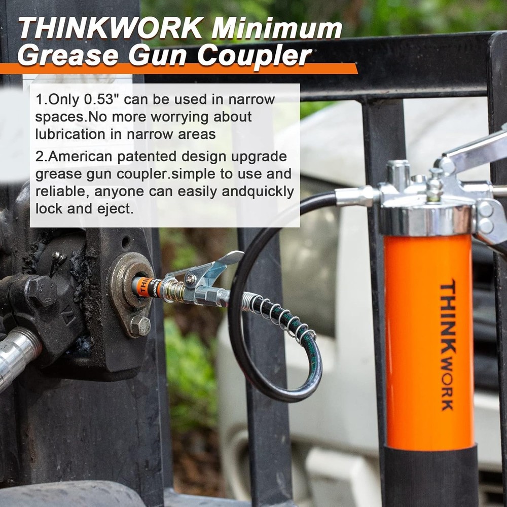 THINKWORK Grease Gun Coupler with 90� Adaptor