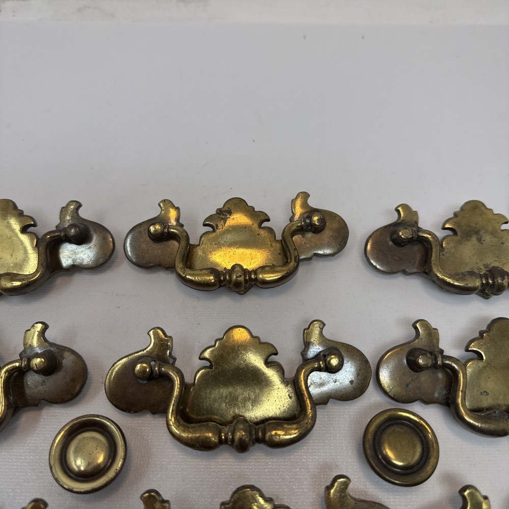 12 - Vintage Chippendale Style Drawer Pull B-681-0 & 3 Round Pulls