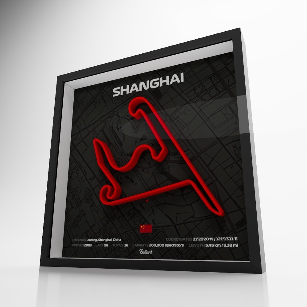 Shanghai Circuit 3D Shadow Box – Chinese GP Wall Art