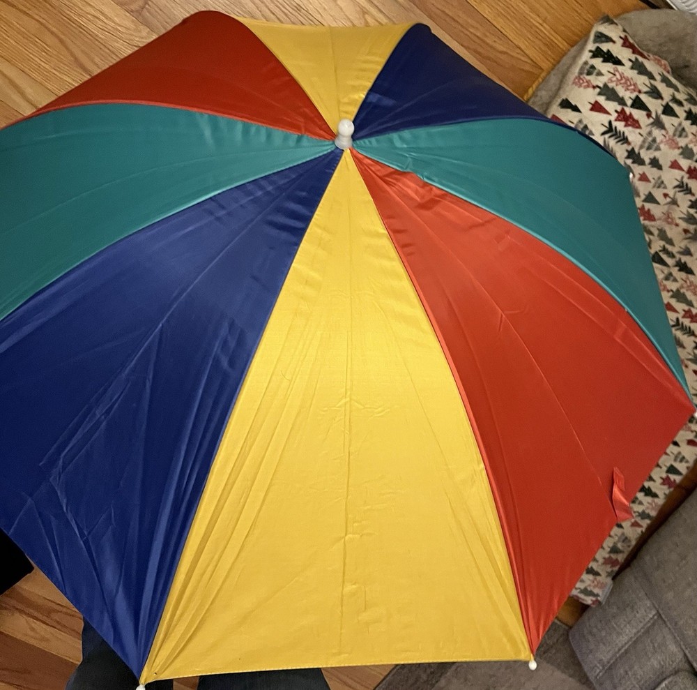 Multicolor Rainbow Clip On Umbrella.