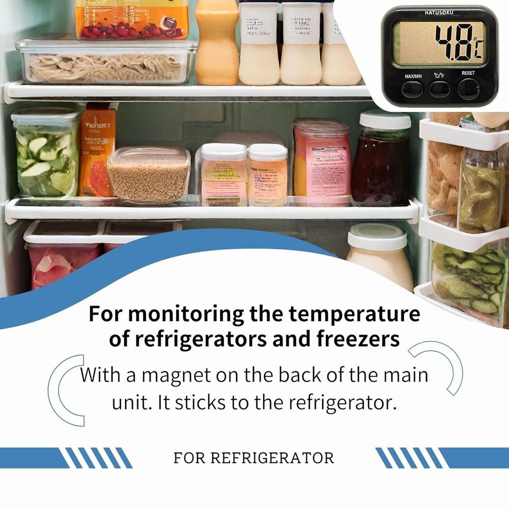 Precision Digital Thermometer with External Sensor - Refrigerator & Aquarium Use