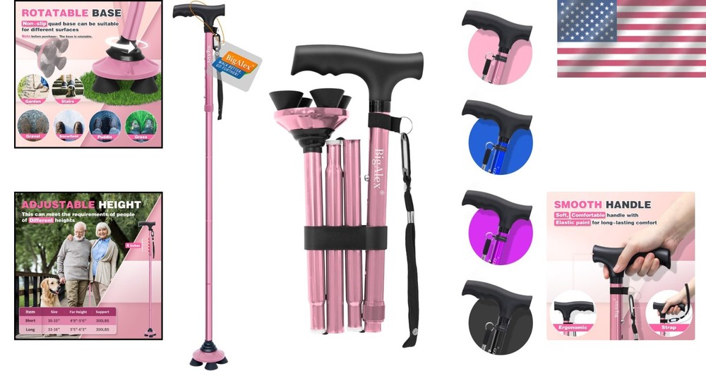 Collapsible Walking Cane, Lightweight & Sturdy