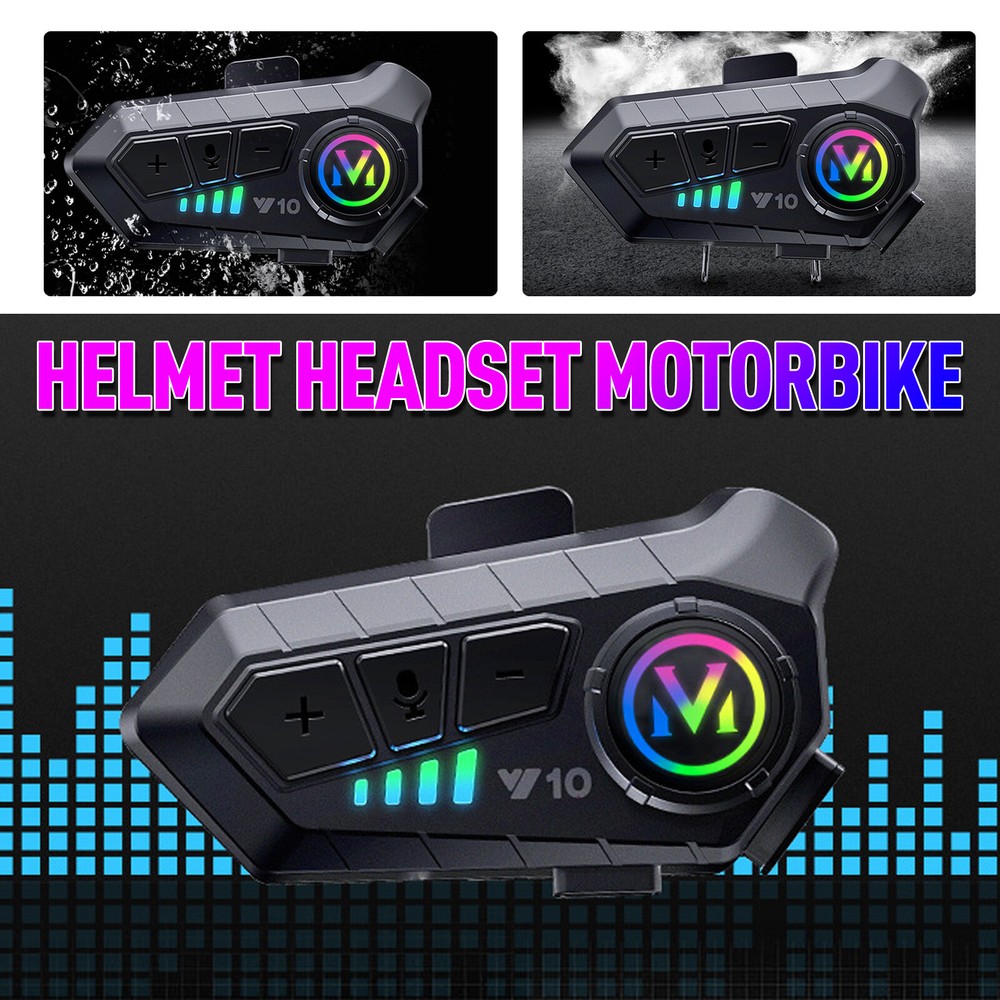 Motorcycle Helmet Headset Intercom Wireless Bluetooth Headphone HiFi Waterproof