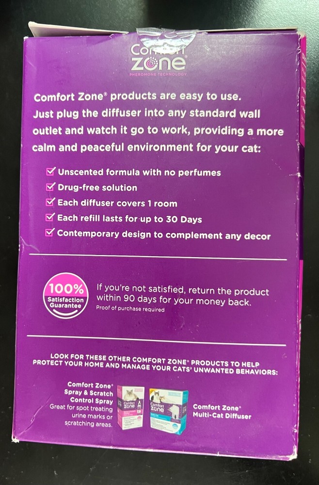 Comfort Zone Two Room Calming Diffuser Kit,New Sealed 1953