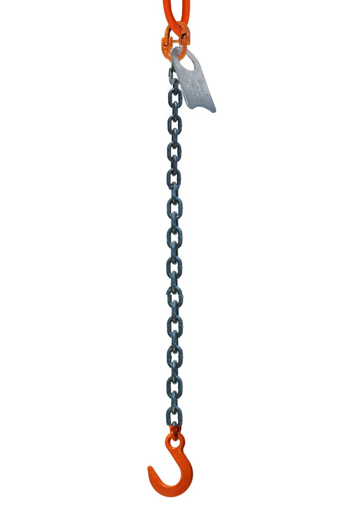 Chain Sling - 9/32" x 10' Single Leg with Foundry Hook - Grade 100