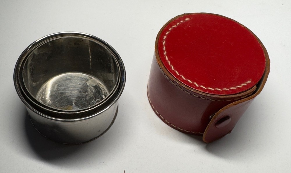 Vintage Occupied Germany Collapsible Cup Complete with Leather Case