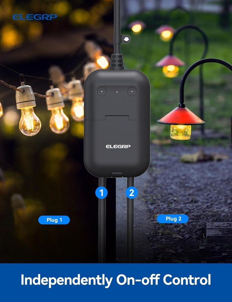Waterproof Smart Outdoor Plug with 2 Socket Control for Maximum Convenience