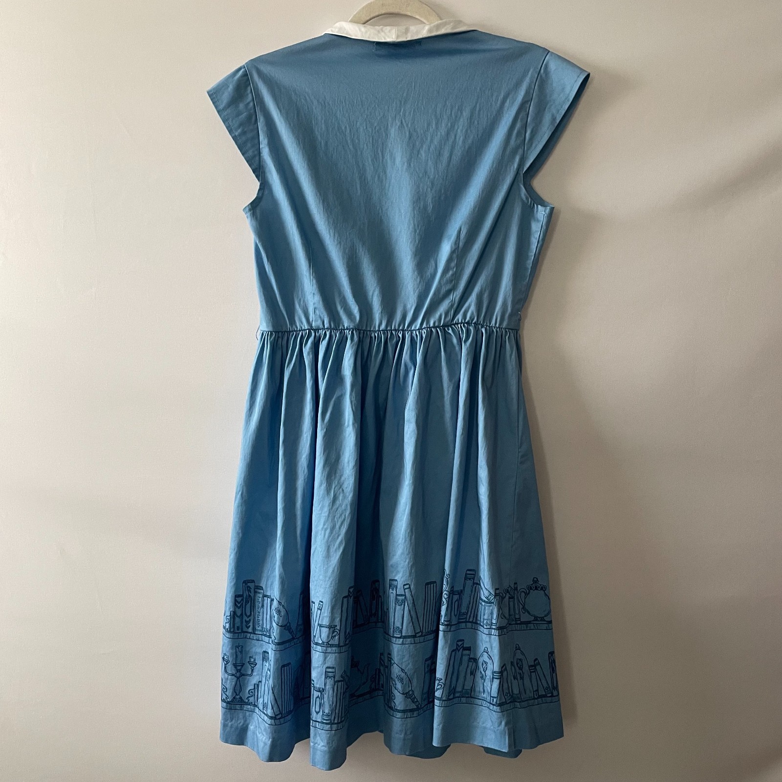 Disney Parks Womens Blue The Dress Shop Beauty Beast Belle Village Dress Size M