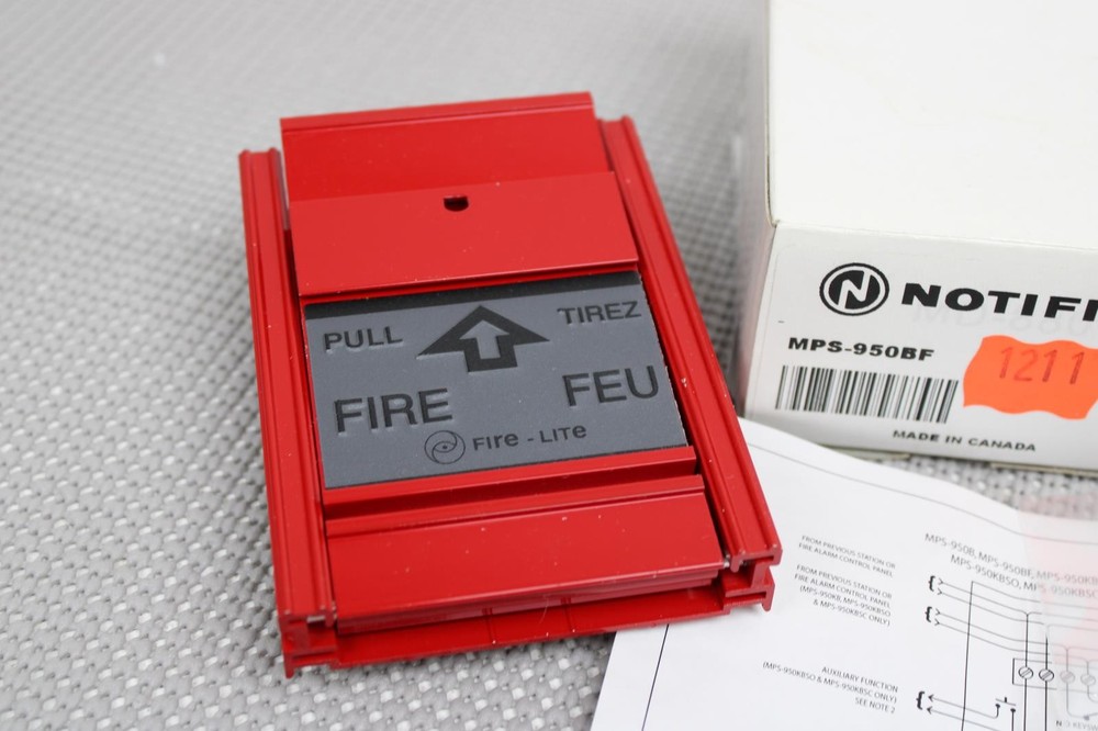 Fire-Lite MPS-950BF Series Single-Stage Non-Coded Manual Fire Alarm Pull Station