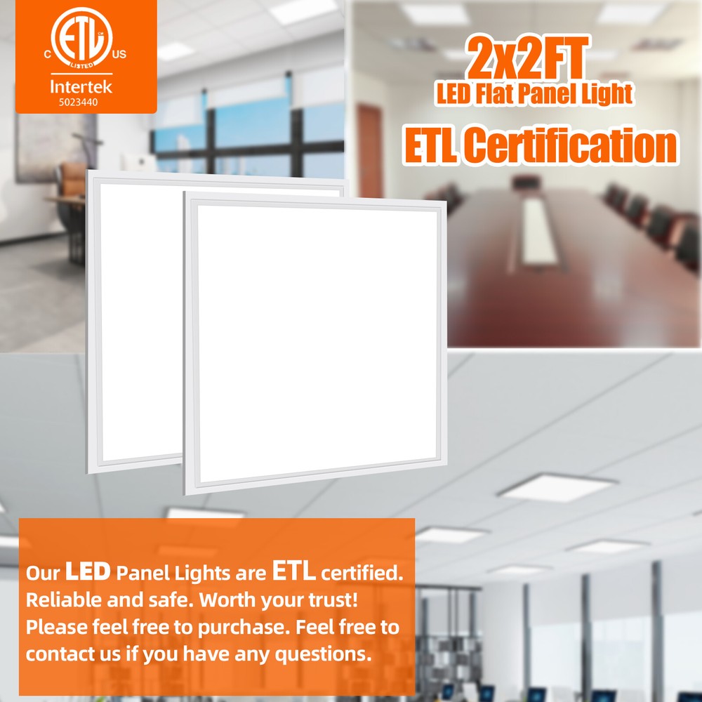 2Pack 2x2FT 45W LED Flat Panel Light,0-10V Dimmable,Drop Ceiling Lights,100-277V
