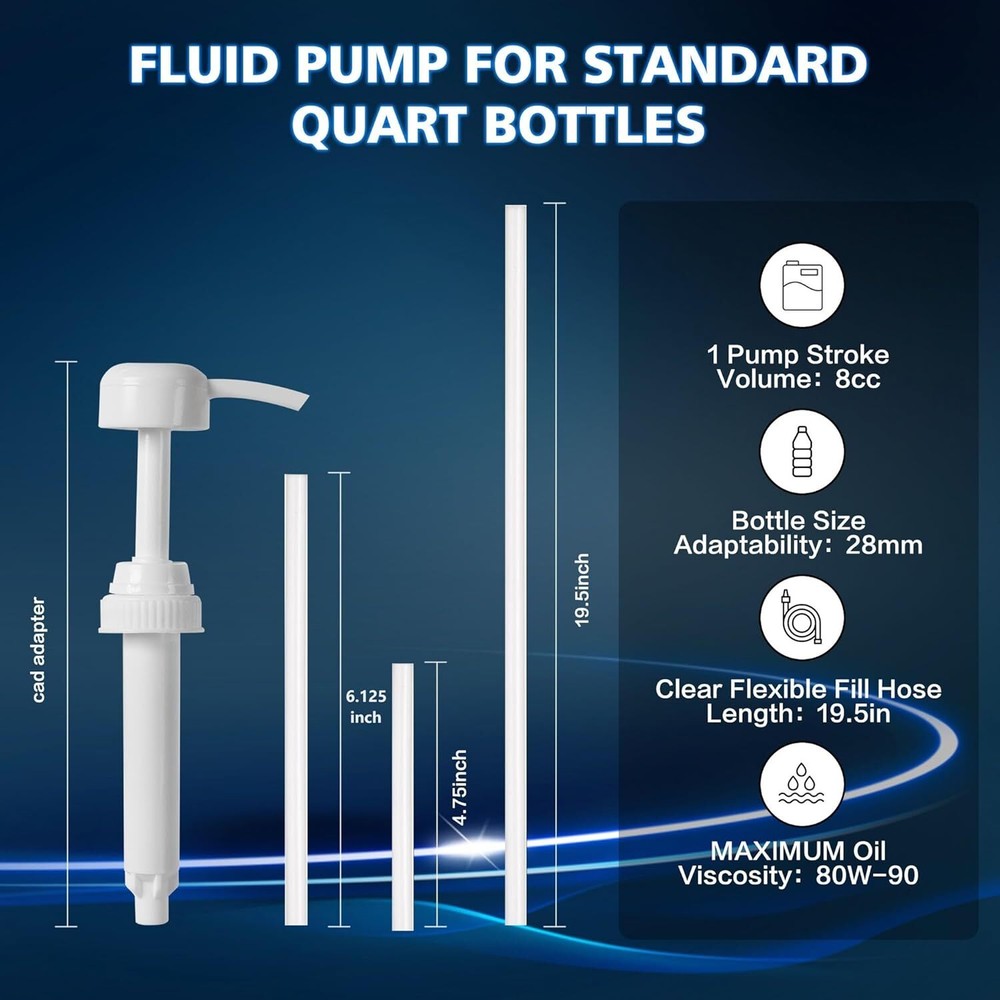 Fluid Pump for Standard Quart Bottles - 8cc Per Pump Stroke 1Pack-28mm