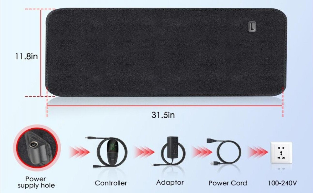 LED Red Light Therapy Pad Infrared Mat Device Back Full Body Muscle Pain Relief