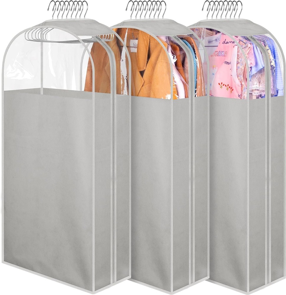 Chic 40" Garment Bags for Hanging Clothes - Dust-Proof Zippered Storage Solution