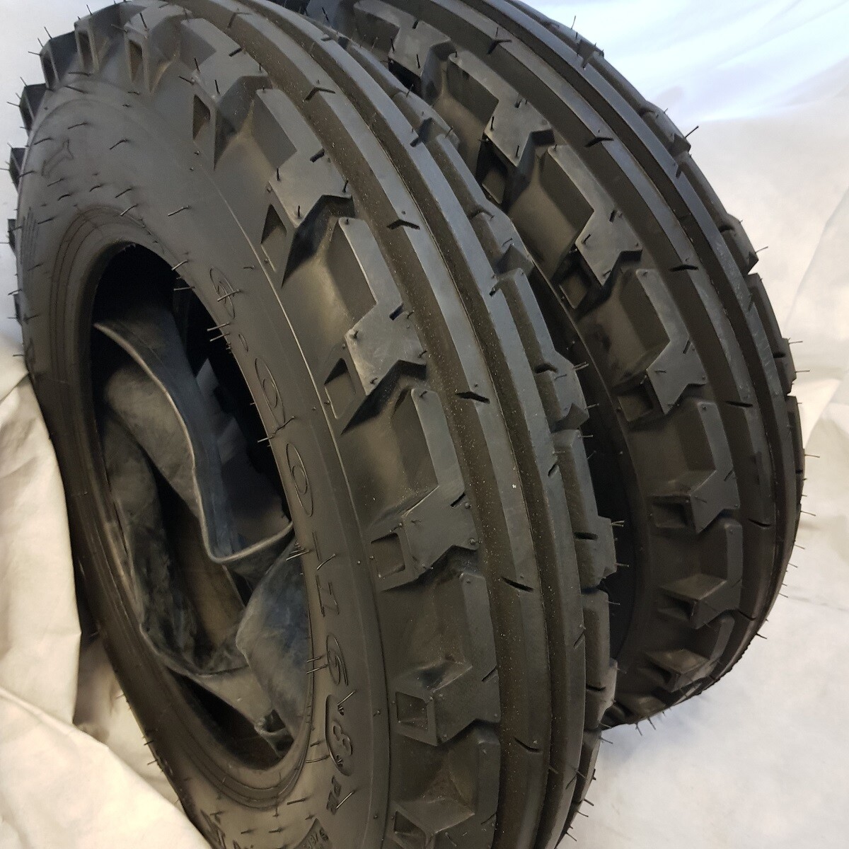 6.00x16, 6.00-16, (2 TIRES + 2 TUBES) 8 PR ROAD CREW KNK-30 4-Rib Tractor Tires